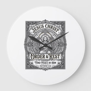 Jesus Declutter Clean Home Shirt Christian Graphic Large Clock