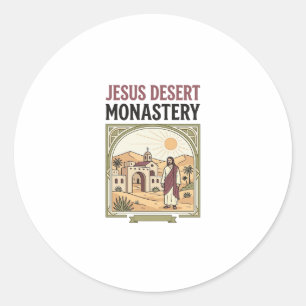 Jesus Desert Monastery Jesus Desert Monastery Chri Classic Round Sticker