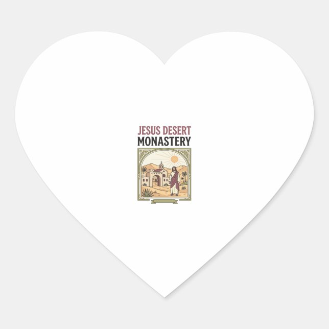 Jesus Desert Monastery Jesus Desert Monastery Chri Heart Sticker (Front)
