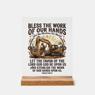 Jesus Diesel Mechanic Heavy Equipment Shirt Faith  Acrylic Sign