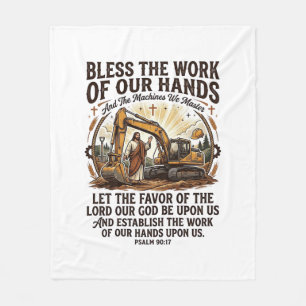 Jesus Diesel Mechanic Heavy Equipment Shirt Faith Fleece Blanket