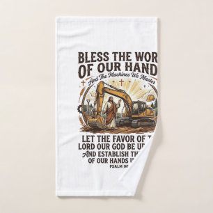 Jesus Diesel Mechanic Heavy Equipment Shirt Faith  Hand Towel