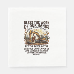 Jesus Diesel Mechanic Heavy Equipment Shirt Faith  Napkin