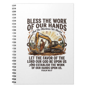 Jesus Diesel Mechanic Heavy Equipment Shirt Faith Notebook