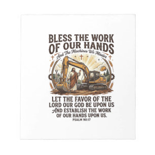Jesus Diesel Mechanic Heavy Equipment Shirt Faith  Notepad