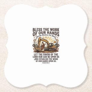 Jesus Diesel Mechanic Heavy Equipment Shirt Faith  Paper Coaster
