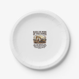 Jesus Diesel Mechanic Heavy Equipment Shirt Faith  Paper Plate