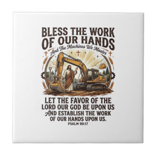 Jesus Diesel Mechanic Heavy Equipment Shirt Faith  Tile