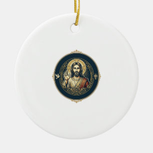 Jesus Digital Artist iPad Art T-Shirt Inspirationa Ceramic Tree Decoration
