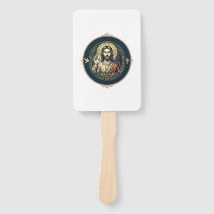 Jesus Digital Artist iPad Art T-Shirt Inspirationa Hand Fan