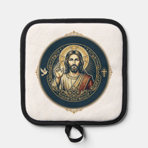 Jesus Digital Artist iPad Art T-Shirt Inspirationa Pot Holder