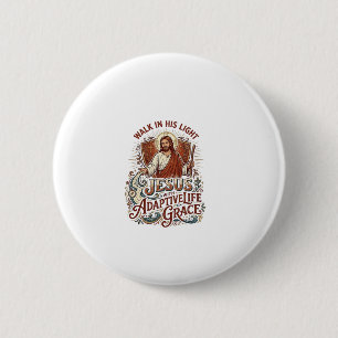 Jesus Disability Encouragement T-Shirt Inspiration 6 Cm Round Badge