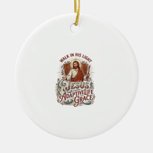 Jesus Disability Encouragement T-Shirt Inspiration Ceramic Tree Decoration