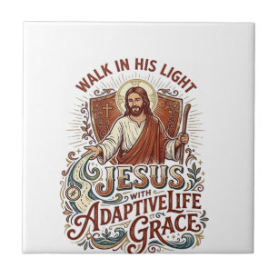 Jesus Disability Encouragement T-Shirt Inspiration Tile