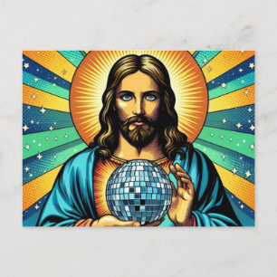 Jesus disco postcard! postcard