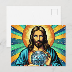 Jesus disco postcard! postcard