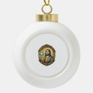 Jesus Dislike Button Social Media Hater Troll Humo Ceramic Ball Christmas Ornament