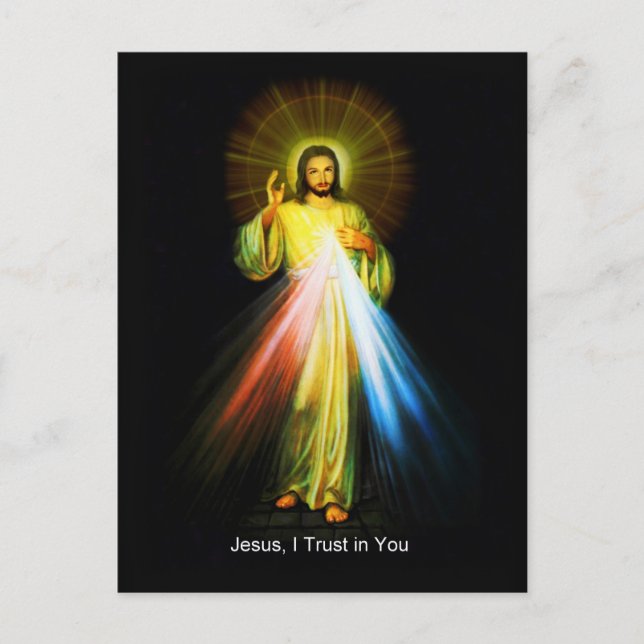 Jesus Divine Mercy Catholic Postcard (Front)