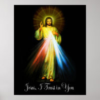 Jesus Divine Mercy Sr Faustina Poster