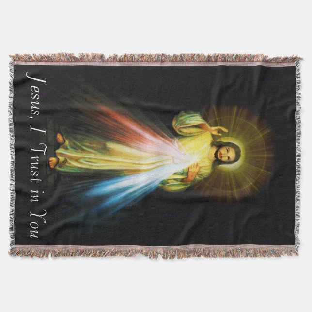 Jesus Divine Mercy Throw Blanket (Front)