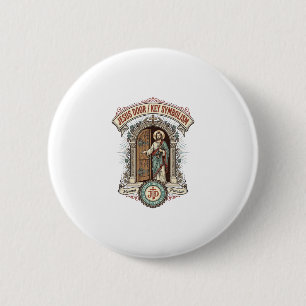 Jesus Door Key Symbolism Jesus Door Key Symbolism 6 Cm Round Badge
