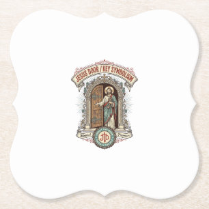 Jesus Door Key Symbolism Jesus Door Key Symbolism  Paper Coaster