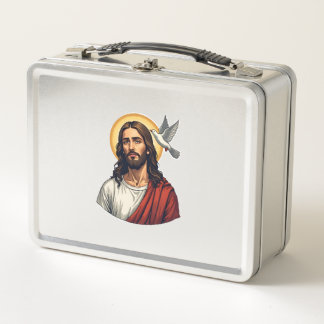 Jesus Dove Halo Vintage Engraving Shirt 2 Metal Lunch Box