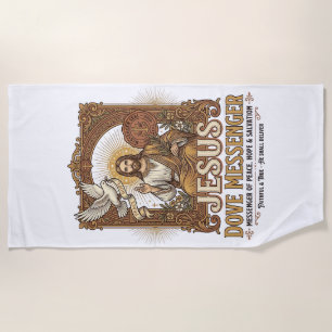 Jesus Dove Messenger Jesus Dove Messenger Christia Beach Towel