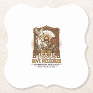 Jesus Dove Messenger Jesus Dove Messenger Christia Paper Coaster