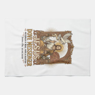Jesus Dove Messenger Jesus Dove Messenger Christia Tea Towel