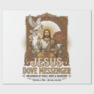 Jesus Dove Messenger Jesus Dove Messenger Christia Wrapping Paper