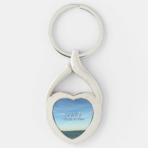 Jesus & Dove Peaceful Christian Faith Sky Art Key Ring