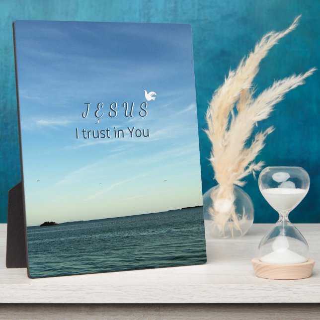 Jesus & Dove Serene Faith Sky Art Plaque (Side)