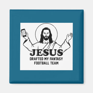 Jesus Drafted Fantasy Football Team Faith Design Magnet