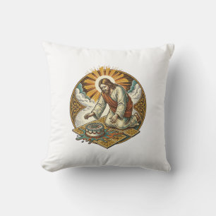 Jesus Dropped Birthday Cake Face Down Kitchen Floo Cushion