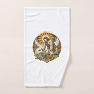 Jesus Dropped Birthday Cake Face Down Kitchen Floo Hand Towel