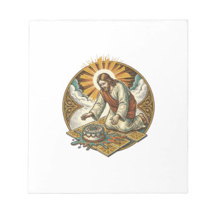 Jesus Dropped Birthday Cake Face Down Kitchen Floo Notepad