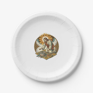 Jesus Dropped Birthday Cake Face Down Kitchen Floo Paper Plate
