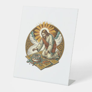 Jesus Dropped Birthday Cake Face Down Kitchen Floo Pedestal Sign