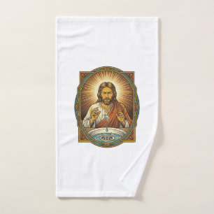Jesus Dropped Contact Lens Bathroom Sink Drain Bli Hand Towel