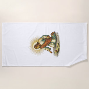 Jesus Dropped Fresh Sliced Avocado Floor Tragic Fo Beach Towel