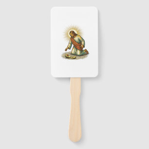 Jesus Dropped Fresh Sliced Avocado Floor Tragic Fo Hand Fan