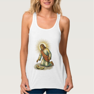 Jesus Dropped Fresh Sliced Avocado Floor Tragic Fo Singlet