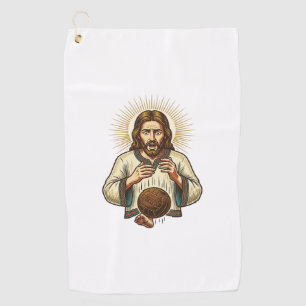 Jesus Dropped Heavy Medicine Ball Toe Pain Gym Hum Golf Towel