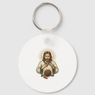 Jesus Dropped Heavy Medicine Ball Toe Pain Gym Hum Key Ring