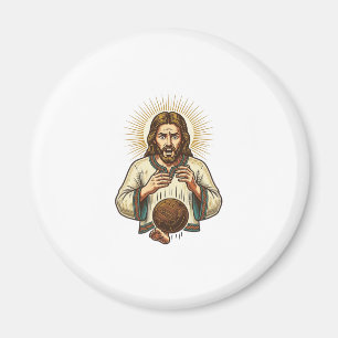 Jesus Dropped Heavy Medicine Ball Toe Pain Gym Hum Magnet