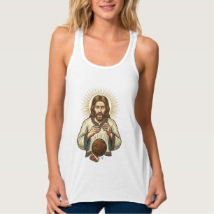 Jesus Dropped Heavy Medicine Ball Toe Pain Gym Hum Singlet