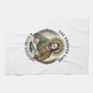 Jesus Dropped Lime Wedge Dirty Floor Tequila Party Tea Towel