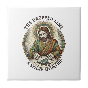 Jesus Dropped Lime Wedge Dirty Floor Tequila Party Tile