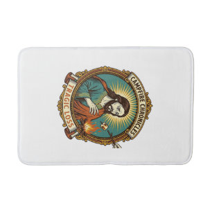 Jesus Dropped Marshmallow Campfire Party Fail Humo Bath Mat